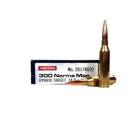 Norma Match .300 Norma Magnum 230 Gr. Berger Hybrid Target Hollow Point Boat Tail- Box of 20