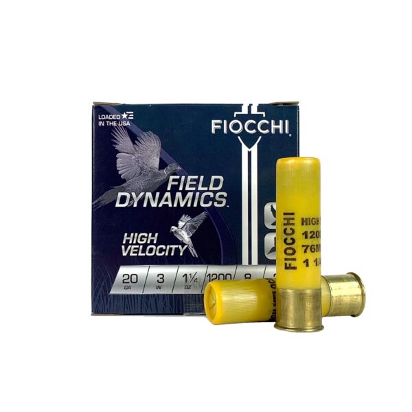 Fiocchi Field Dynamics High Velocity 20 Gauge 3" 1-1/4 oz #8 Shot- Box of 25