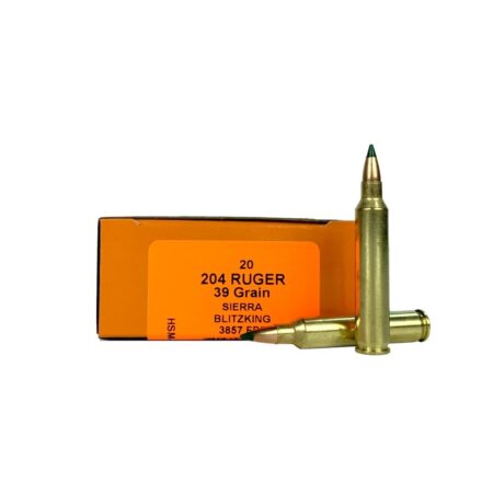 HSM .204 Ruger 39 Gr. Sierra Blitzking Polymer Tip- Box of 20
