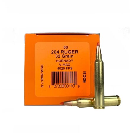 HSM .204 Ruger 32 Gr. Hornady V-Max Polymer Tip- Box of 50