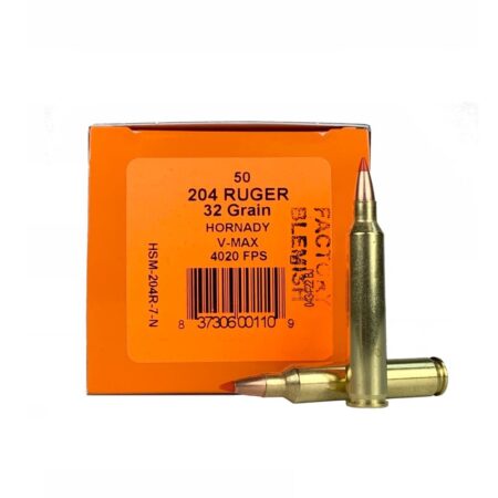HSM Factory Blemish .204 Ruger 32 Gr. Hornady V-Max Polymer Tip- Box of 50
