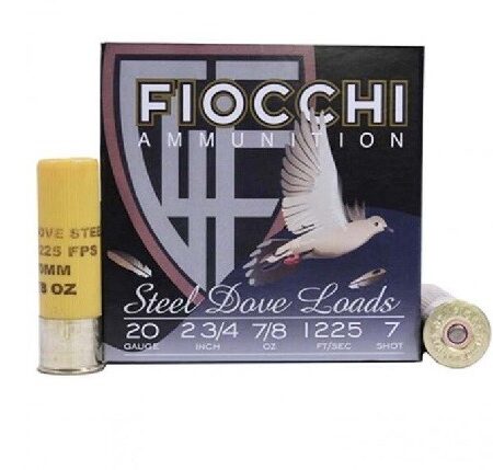Fiocchi Dove Loads 20 Gauge 2-3/4" 7/8oz #7 Steel Shot- Box of 25