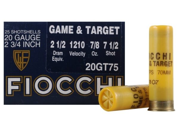 Fiocchi Game & Target 20 Gauge 2-3/4" 7/8 oz #7-1/2 Shot- Case of 250