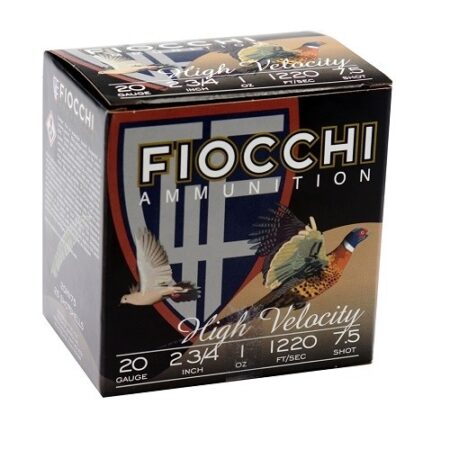 Fiocchi Upland Game 20 Gauge 2-3/4" 1oz #7-1/2 High Velocity Shot- Box of 25