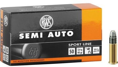 RWS Sport Line Semi-Auto .22 Long Rifle 40 Gr. Lead Round Nose- Box of 50