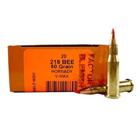 HSM Factory Blemish .218 Bee 50 Gr. Hornady V-Max- Box of 20