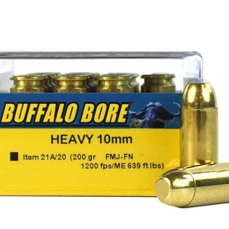 Buffalo Bore 10mm Auto 200 Gr. Full Metal Jacket Flat Nose- Box of 20
