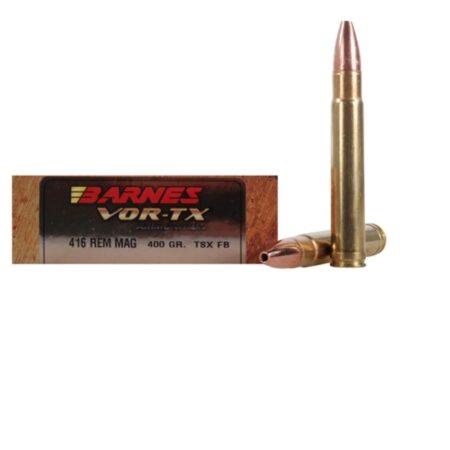 Barnes VOR-TX Safari .416 Remington Magnum 400 Gr. TSX Flat Base- Lead Free- Box of 20