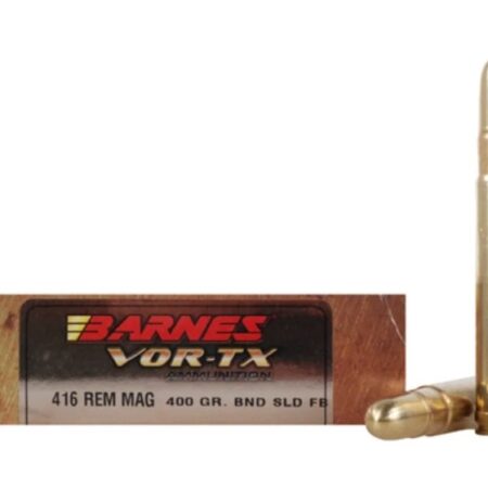 Barnes VOR-TX Safari .416 Remington Magnum 400 Gr. Banded Solid Round Nose- Lead Free- Box of 20