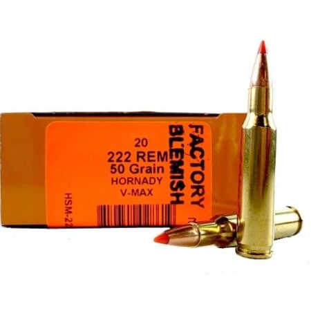 HSM Factory Blemish .222 Remington 50 Gr. Hornady V-Max- Box of 20