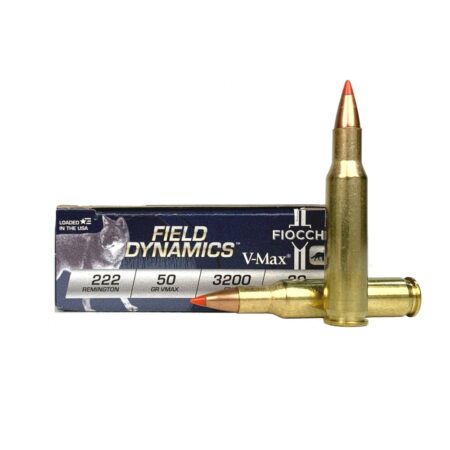 Fiocchi Field Dynamics .222 Remington 50 Gr. Hornady V-Max- Box of 20