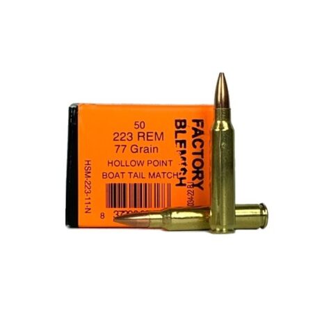 HSM Factory Blemish .223 Remington 77 Gr. Sierra MatchKing Hollow Point- Box of 50