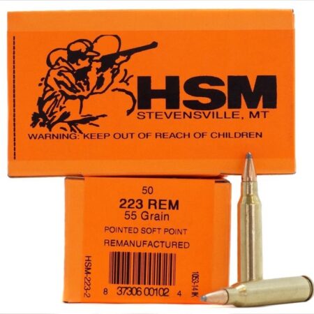 HSM Factory Blemish .223 Remington 55 Gr. Pointed Soft Point - Remanufactured- Box of 50