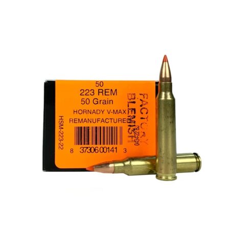 HSM Factory Blemish .223 Remington 50 Gr. Hornady V-Max - Remanufactured- Box of 50