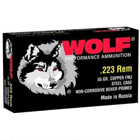 Wolf Performance .223 Remington 55 Gr. Full Metal Jacket (Bi-Metal) Steel Case- Box of 20
