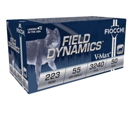 Fiocchi Field Dynamics .223 Remington 55 Gr. Hornady V-Max Polymer Tip- Box of 50