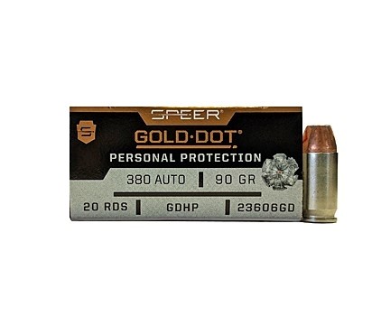 Speer Gold Dot Personal Protection .380 ACP 90 Gr. Gold Dot Jacketed Hollow Point- Box of 20