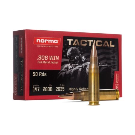 Norma Tactical .308 Winchester 147 Gr. Full Metal Jacket- Box of 50