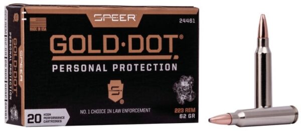 Speer Gold Dot .223 Remington 62 Gr. Gold Dot Soft Point- Box of 20