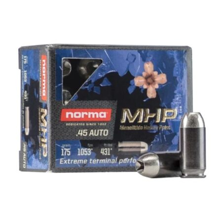 Norma Home Defense .45 ACP 175 Gr. Monolithic Hollow Point- Box of 20