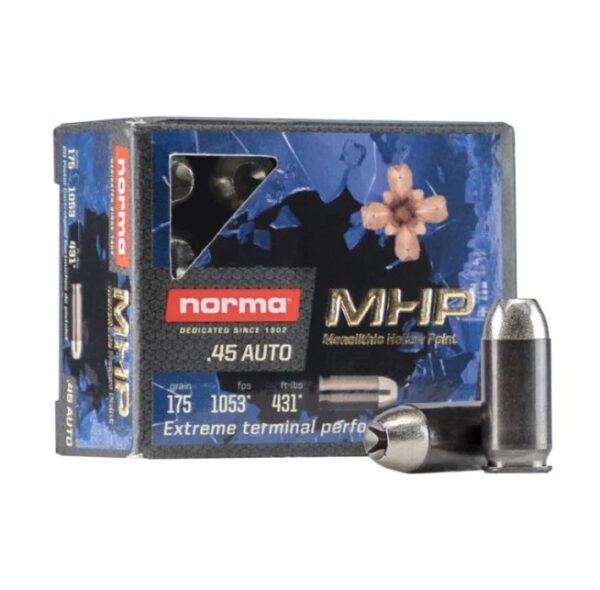 Norma Home Defense .45 ACP 175 Gr. Monolithic Hollow Point- Box of 20