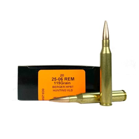 HSM Factory Blemish 25-06 Remington 115 Gr. Berger Hunting VLD Hollow Point Boat Tail- Box of 20