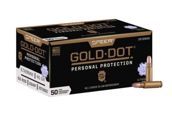 Speer Gold Dot 5.7x28mm FN 40 Gr. Gold Dot Jacketed Hollow Point- Box of 50