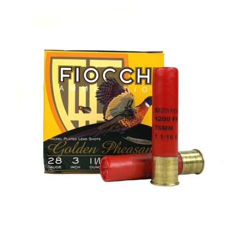 Fiocchi Golden Pheasant 28 Gauge 3" 1-1/16 oz #5 Nickel Plated- Box of 25