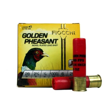 Fiocchi Golden Pheasant 28 Gauge 2-3/4" 7/8 oz #6 Nickel Plated- Box of 25