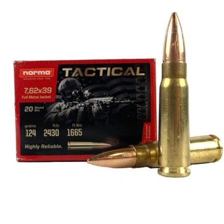 Norma Range & Training 7.62x39mm 124 Gr. Full Metal Jacket- Box of 20