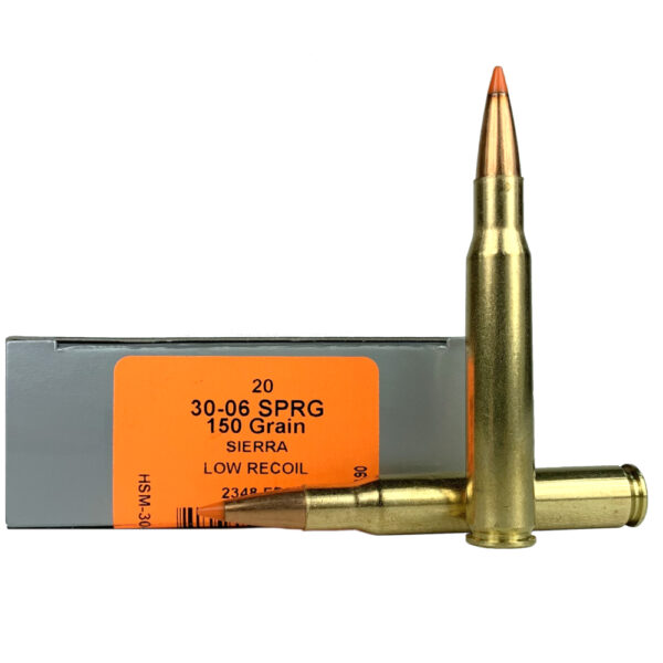 HSM Low Recoil 30-06 Springfield 150 Gr. Sierra Tipped Spitzer Boat Tail- Box of 20