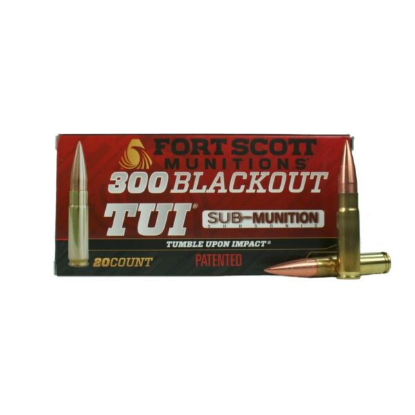 Fort Scott Munitions Sub-Munition .300 AAC Blackout 190 Gr. TUI Solid Copper Spun- Lead Free- Box of 20