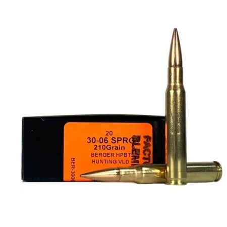HSM Factory Blemish Trophy Gold .30-06 Springfield 210 Gr. Berger Hunting VLD Hollow Point Boat Tail- Box of 20