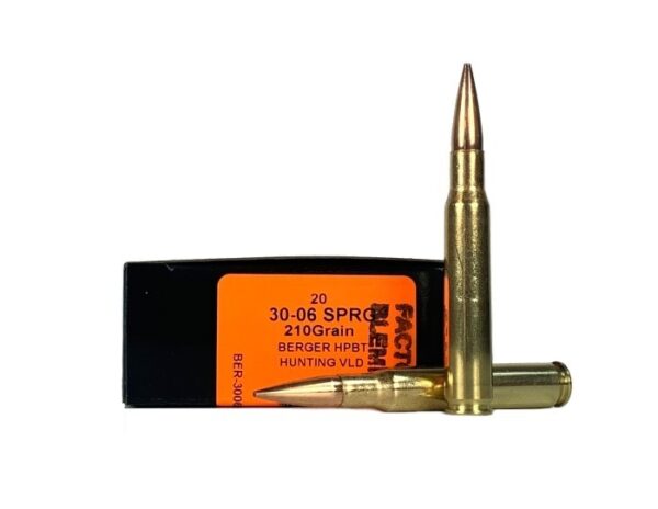 HSM Factory Blemish Trophy Gold .30-06 Springfield 210 Gr. Berger Hunting VLD Hollow Point Boat Tail- Box of 20