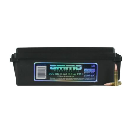 Ammo Incorporated .300 Blackout 150 Gr. Full Metal Jacket- Plastic Ammo Can of 200