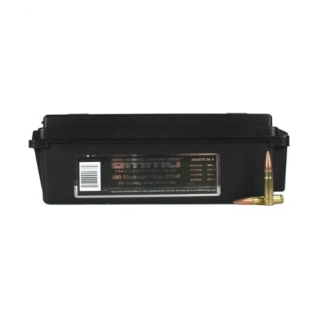 Ammo Incorporated .300 Blackout 155 Gr. Hollow Point Boat Tail- Plastic Ammo Can of 200