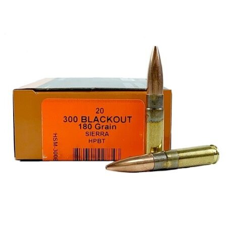HSM .300 AAC Blackout 180 Gr. Sierra Hollow Point Boat Tail- Box of 20