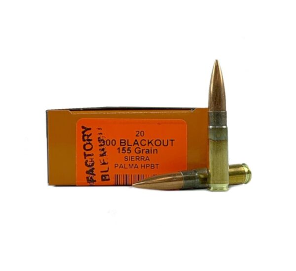 HSM Factory Blemish .300 AAC Blackout 155 Gr. Sierra Palma Hollow Point Boat Tail- Box of 20