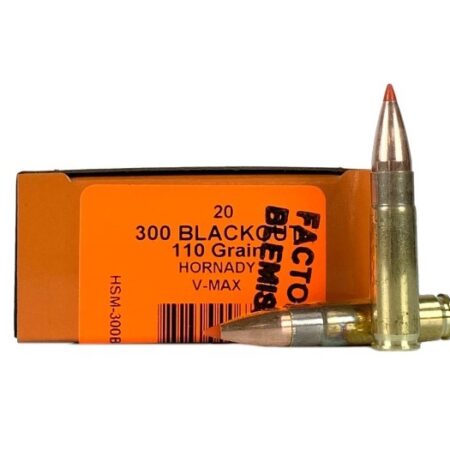 HSM Factory Blemish .300 AAC Blackout 110 Gr. Hornady V-Max- Box of 20