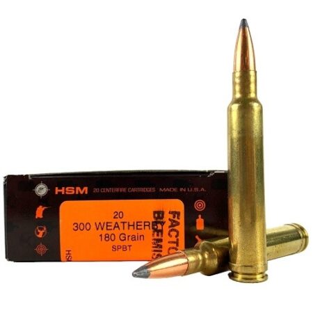 HSM Factory Blemish .300 Weatherby Magnum 180 Gr. Soft Point Boat Tail- Box of 20