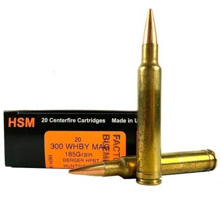 HSM Factory Blemish Trophy Gold .300 Weatherby Magnum 185 Gr. Berger Hunting VLD Hollow Point Boat Tail- Box of 20