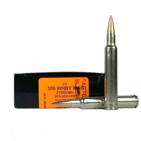 HSM Factory Blemish Trophy Gold .300 Weatherby Magnum 210 Gr. Berger Hunting VLD Hollow Point Boat Tail- Box of 20