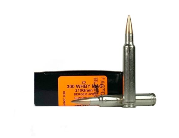 HSM Factory Blemish Trophy Gold .300 Weatherby Magnum 210 Gr. Berger Hunting VLD Hollow Point Boat Tail- Box of 20