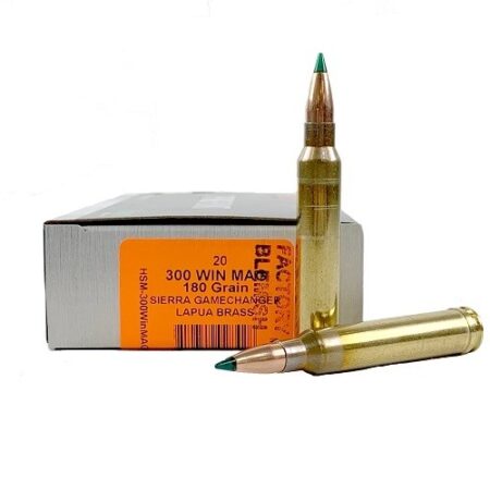 HSM Factory Blemish .300 Winchester Magnum 180 Gr. Sierra Gamechanger- Lapua Brass- Box of 20