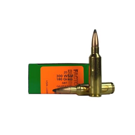 HSM Factory Blemish .300 Winchester Short Magnum (WSM) 180 Gr. Sierra GameKing Soft Point Boat Tail- Box of 20