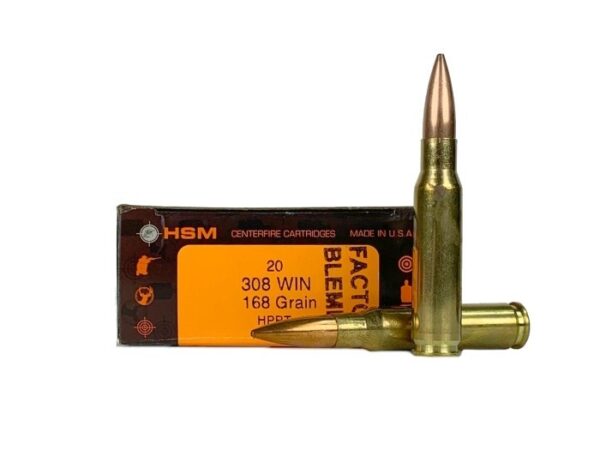 HSM Factory Blemish .308 Winchester 168 Gr. Hollow Point Boat Tail Match- Box of 20