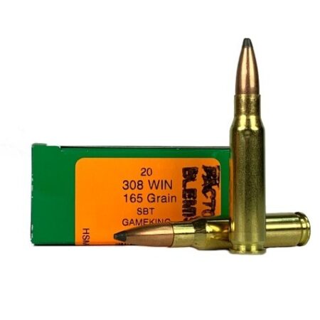 HSM Factory Blemish .308 Winchester 165 Gr. Sierra GameKing Soft Point Boat Tail- Box of 20