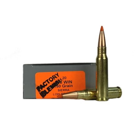 HSM Factory Blemish Low Recoil .308 Winchester 150 Gr. Sierra Tipped Spitzer Boat Tail- Box of 20