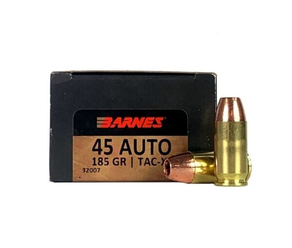Barnes VOR-TX .45 ACP 185 Gr. TAC-XP Hollow Point- Lead Free- Box of 20