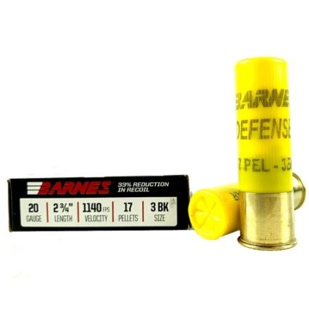 Barnes Defense 20 Gauge 2-3/4" #3 Buckshot 17 Pellets- Box of 5